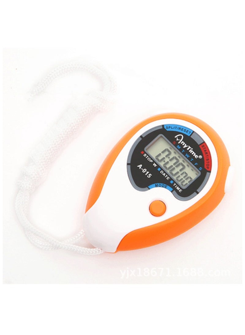 ANYTIME - A-015 Stopwatch Handheld Electronic Digital LCD With Date Time And Alarm, Orange - Image 1
