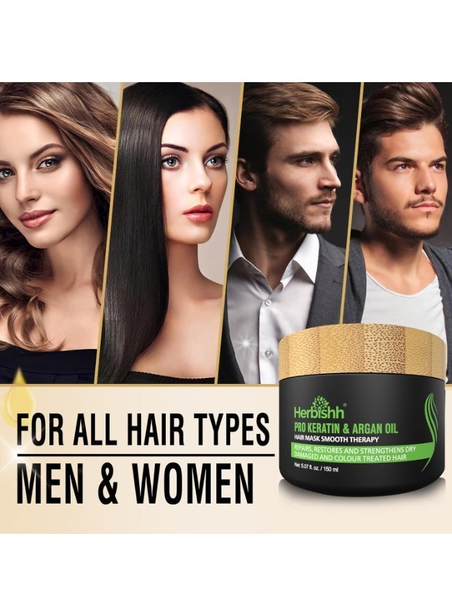 Herbishh Combo Pack - 2Pcs Dark Brown Hair Color Shampoo 500 ml & 1Pc Argan Intense Hair Mask 150 ml - Image 5
