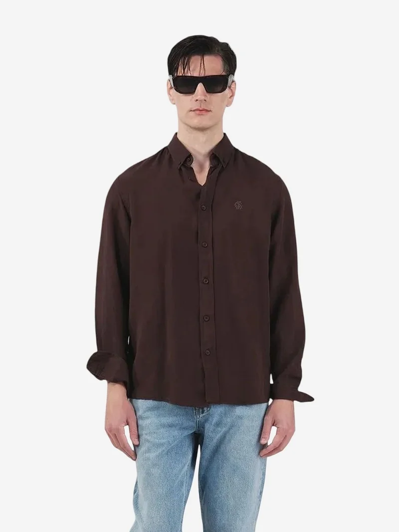Giesto Beaver Brown GIESTO Regular Fit Long Sleeve Shirt for Men | Best Price UAE