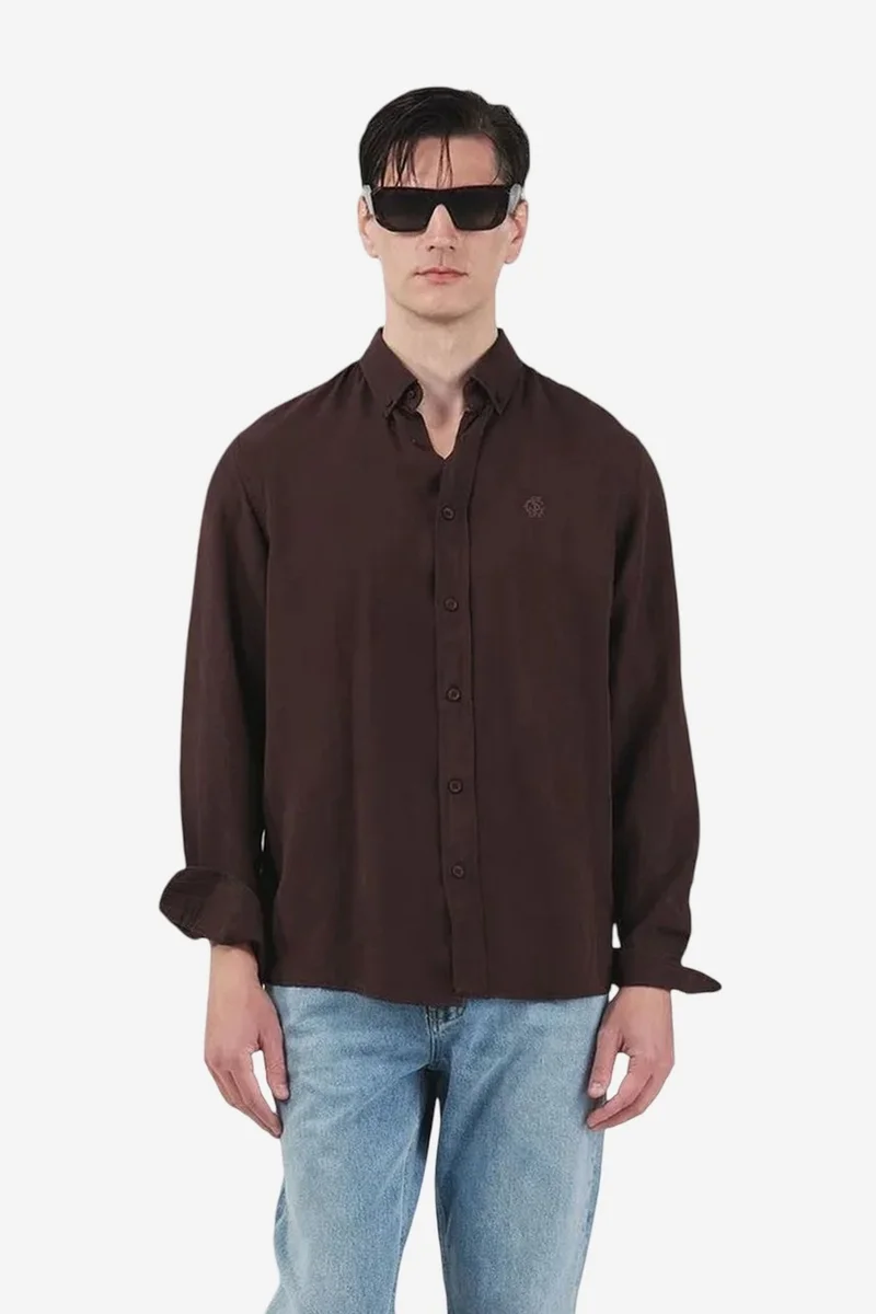 Giesto Beaver Brown GIESTO Regular Fit Long Sleeve Shirt for Men | Best Price UAE