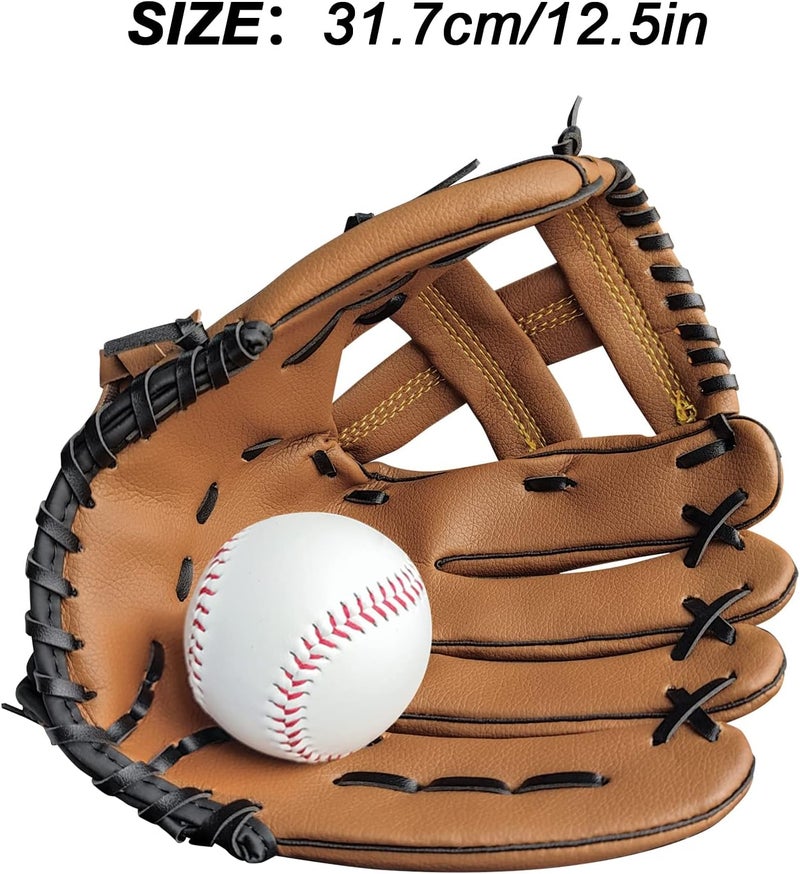 Aoutacc Baseball Gloves Softball Glove,12.5 Player Preferred Wear-Resistant PU Material Thicken Softball Fielding Glove,Left Hand Gloves Right Hand Throw for Youth Adult - Image 2