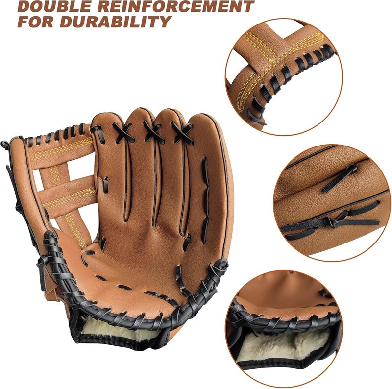 Aoutacc Baseball Gloves Softball Glove,12.5 Player Preferred Wear-Resistant PU Material Thicken Softball Fielding Glove,Left Hand Gloves Right Hand Throw for Youth Adult - Image 3