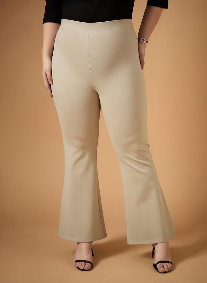 SASSAFRAS Plus Size Solid Flared Pants - Image 1