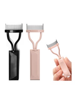 SYOSI Eyelash Comb Separator, Arc Designed Lash Definer Comb, Makeup Mascara Comb, Applicator With Cover, Eye Cosmetic Brush Tool, Eyelash Comb Lash Separator Tool, Mascara Brush Eyelash Brush (2PCS)  - Image 1