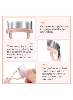 SYOSI Eyelash Comb Separator, Arc Designed Lash Definer Comb, Makeup Mascara Comb, Applicator With Cover, Eye Cosmetic Brush Tool, Eyelash Comb Lash Separator Tool, Mascara Brush Eyelash Brush (2PCS)  - Image 2