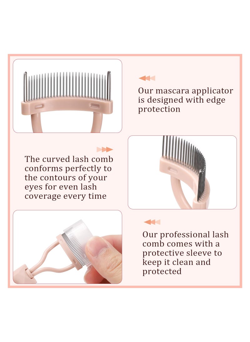 SYOSI - Eyelash Comb Separator, Arc Designed Lash Definer Comb, Makeup Mascara Comb, Applicator With Cover, Eye Cosmetic Brush Tool, Eyelash Comb Lash Separator Tool, Mascara Brush Eyelash Brush (2PCS) - Image 1