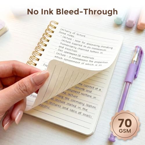 BOOKNOW 4PCS Mini Spiral Notebooks, A6 Small Line College Ruled Pocket Notepads Cute Flower Hardcover Notebooks for Girls Women Gift School Office Journals Supplies, 4.1x 5.8 Inch, 640 Pages - Image 3
