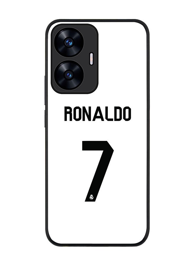Stylizedd Rugged Black edge case for Realme C55 4G Slim fit Soft Case Flexible Rubber Edges Anti Drop TPU Gel Thin Cover -  Ronaldo Real Jersey - Image 1