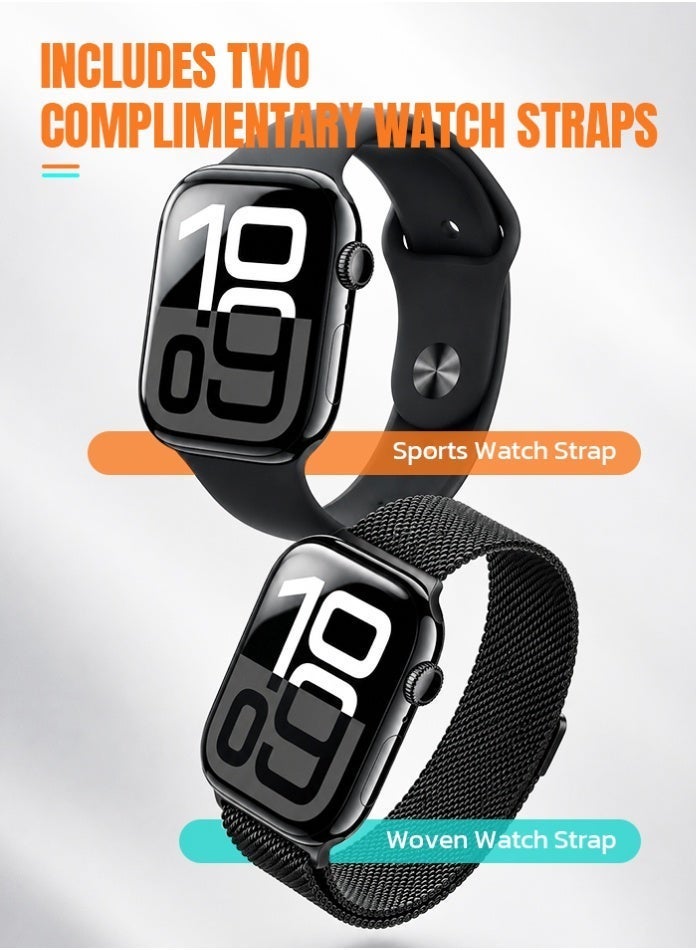 Starfire Smart Watch with Bluetooth Calling, NFC & Heart Rate Monitor, 2.01” Full Touch HD Display, IP65 Water Resistant, Wireless Charging, Alarm, Find Device, 2 Easy Detachable straps - Image 3