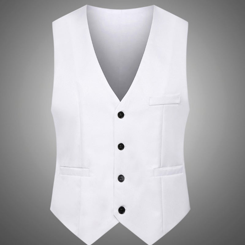 Suit Vest Men'S Korean-Style Slim-Fit Single-Piece Vest Vest Business Casual Professional Best Man Dress - Image 3