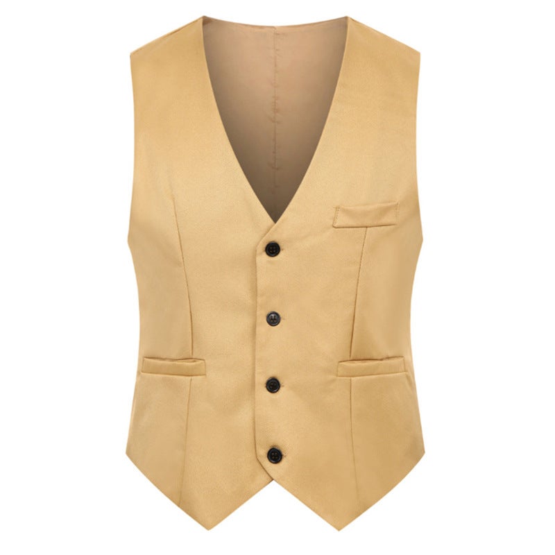 Suit Vest Men'S Korean-Style Slim-Fit Single-Piece Vest Vest Business Casual Professional Best Man Dress - Image 4