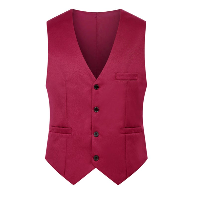 Suit Vest Men'S Korean-Style Slim-Fit Single-Piece Vest Vest Business Casual Professional Best Man Dress - Image 1