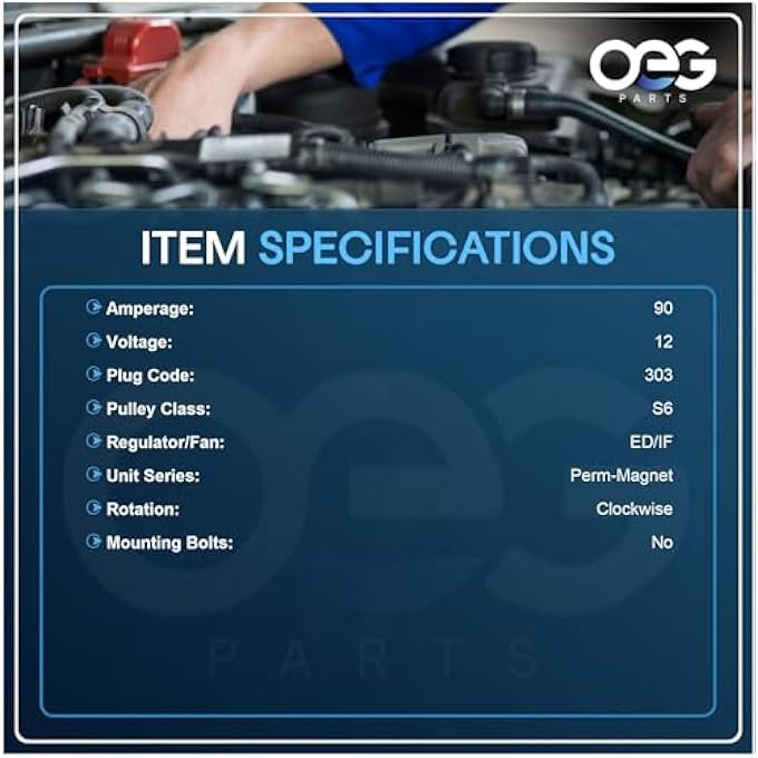 Parts Player New Alternator Compatible With Mazda 3 L4 2.0L 2.3L 07-09 LF1F-18-300 LF1F-18-300R00 A003TG4791 11174 203-5084 AMT0144 12615 213-8839 90-27-3369 11174A AL4074X 50172 89215235 - Image 3