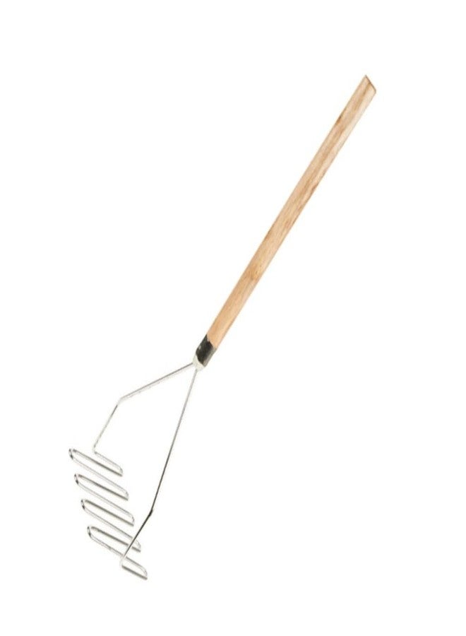 Soro Essentials- 24” Square Potato Masher Chrome Plated with Wooden Handle- Wire Potato Masher Kitchen Tool & Food Masher Perfect for Vegetables Berries Fruits Baby Food Avocado Kitchen Restaurant - Image 1