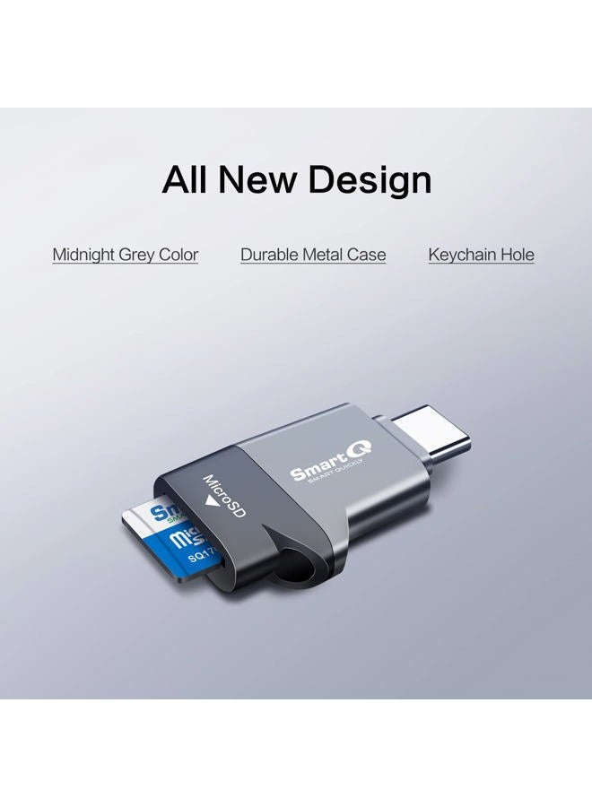 SmartQ C356 USB-C MicroSD Card Reader with USB 3.0 Super Speed Technology Supports MicroSDXC MicroSDHC and MicroSD for Window Mac OS X and Andriod (Midnight Grey) - Image 4