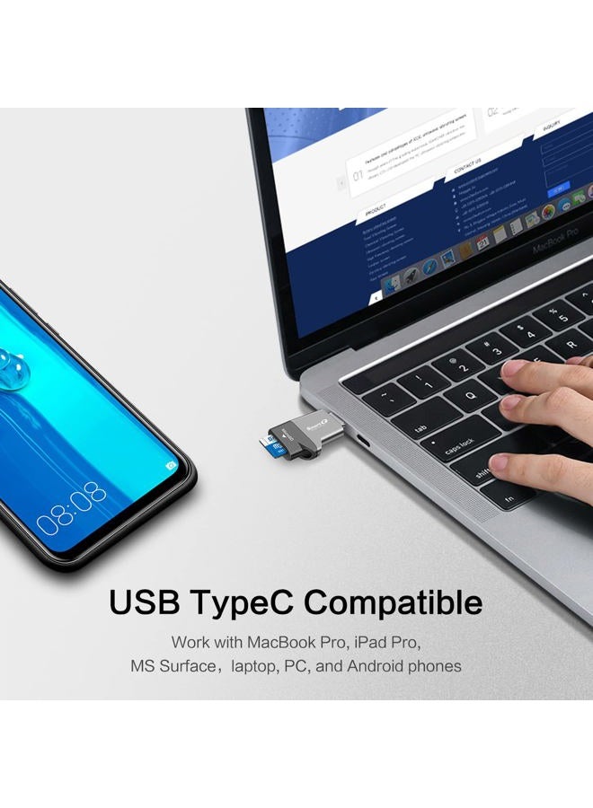 SmartQ C356 USB-C MicroSD Card Reader with USB 3.0 Super Speed Technology Supports MicroSDXC MicroSDHC and MicroSD for Window Mac OS X and Andriod (Midnight Grey) - Image 2