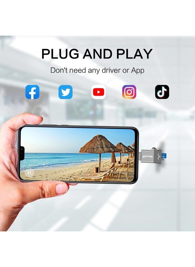 SmartQ C356 USB-C MicroSD Card Reader with USB 3.0 Super Speed Technology Supports MicroSDXC MicroSDHC and MicroSD for Window Mac OS X and Andriod (Midnight Grey) - Image 3