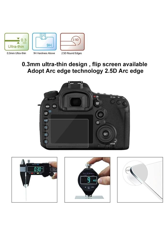 PULUZ فيلم زجاجي مقوى 2.5D 9H لكاميرا Canon 7D، متوافق مع Canon 7D / N2 / PSN، Nikon V1 / P520 / S9400 / S680 / COOLPIX S6500 / S5200، Samsung WB35F، Olympus VG170 / 1DIV، Fujifilm S205 - Image 4
