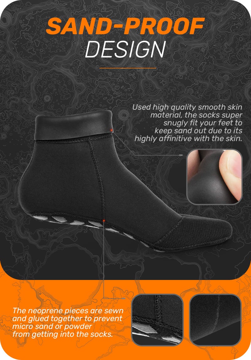 CAPAS 2mm Neoprene Sand Socks, Beach Volleyball Sand Proof Outdoor Socks, Wetsuit Diving Water Socks Keep Warm for Men Women - Image 4