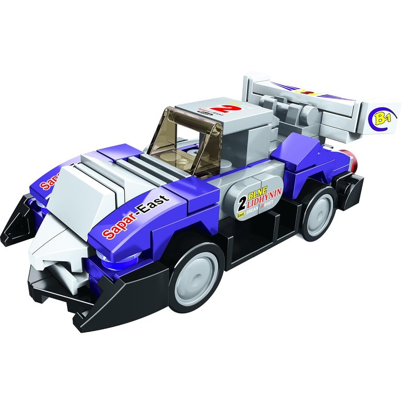 ThinkerPlace 8-in-1 Super Racing Car Sharp Peak (98 Pieces) | Learn About Speed | Building Block Set for Kids Age 6+ | STEM Educational Toy | Build, Collect & Create Robot | Science & Learning Toy - Image 1