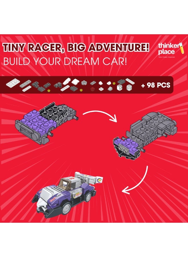 ThinkerPlace 8-in-1 Super Racing Car Sharp Peak (98 Pieces) | Learn About Speed | Building Block Set for Kids Age 7+ | STEM Educational Toy | Build, Collect & Create Robot | Science & Learning Toy - Image 5
