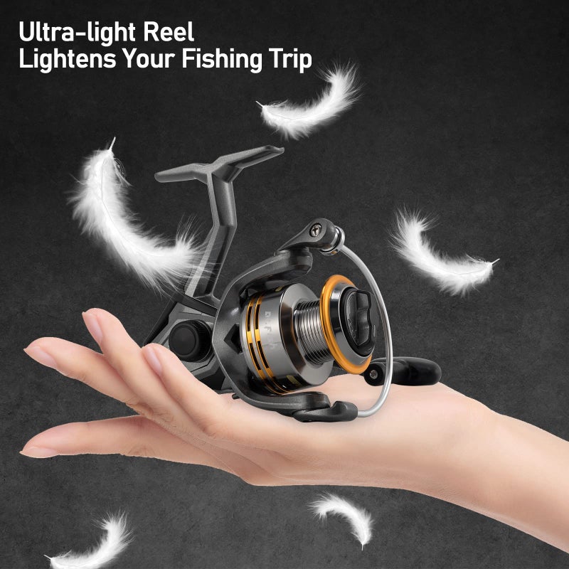 Dr.Fish Gryphon Spinning Reel, Light Weight Fishing Reels Graphite Body, Ultra Smooth 9+1 Stainless BBS, 18Lb Max Drag, Aluminum Spool Size 2000 Crappie Bass Freshwater - Image 3
