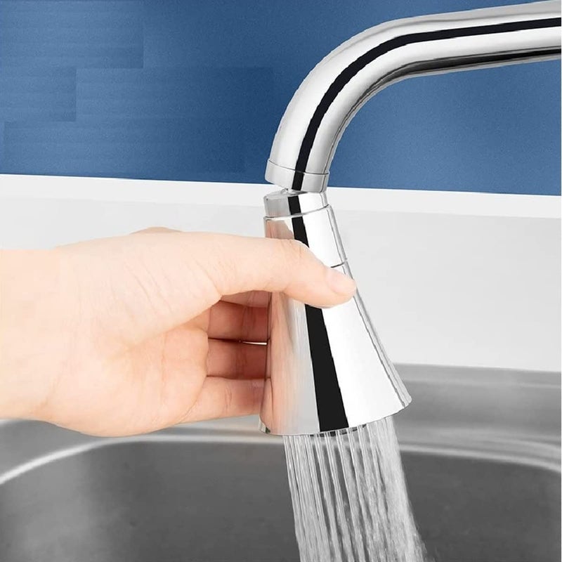 TOMATUS F10 ABS 360 Rotation Water Saving Faucet Extender 2 Mode Health Faucet Silver Chrome Finish Pack Of 1 Short - Image 3