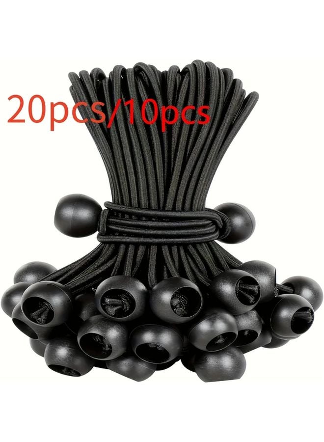 10pcs Heavy Duty Nylon Elastic Rope With Ball Tent Tie Down Camping Cargo - Image 2