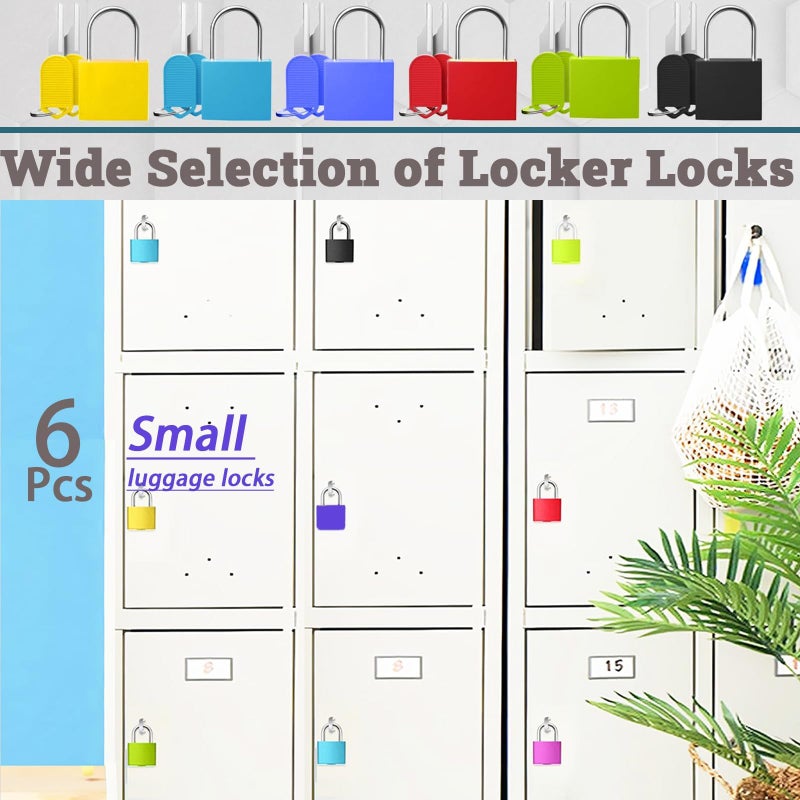 QIOOLEEO Luggage Locks with Keys, 6 Pack Mini Padlocks for Travel, Small Metal Locks for Suitcases, Backpacks, Lockers - Multicolor - Image 4