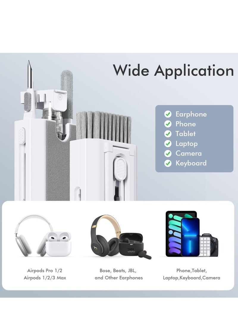 8 in 1 Keyboard Cleaning kit, Cleaner for Airpods, Earbuds, Headset, Laptop Cleaner with Brush Portable Electronics Keyboard Cleaning Tools, Cleaner Keycap Puller Kit (WHITE) - Image 2