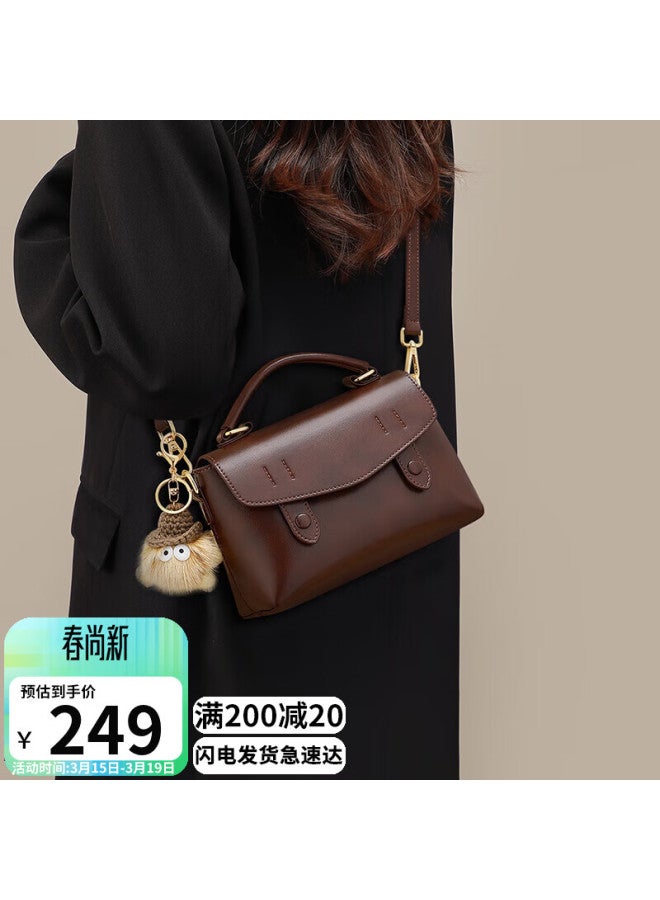 Yuyula Women's Leather Bag Cambridge Style Niche Light Luxury Shoulder Crossbody Bag Birthday Gift For Girlfriend Wife Premium Feel - Image 1