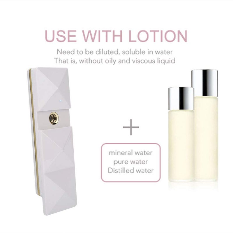 klarako Nano Facial Mister, Cool Mist Facial Steamer Protable Face Hydration Atomization Sprayer For Skin Care, For Facial Steamers Facial-Steamers Makeup, Eyelash Extensions(White) White - Image 4