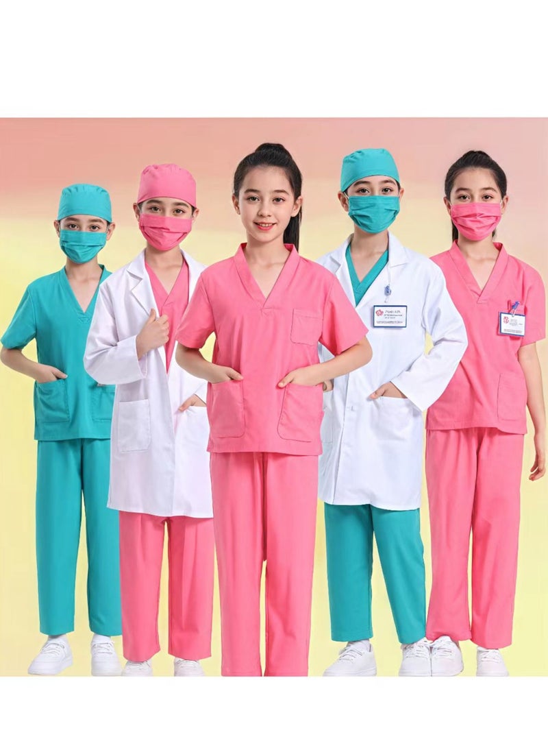 FLYHSO 6 Pcs Doctor Costume Set Cosplay Costume Sets for Kids Pink - Image 5