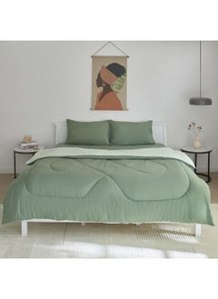 Home Box Derby 3-Piece Reversible Microfiber Queen Comforter Set 230 X 200 Cm  - Image 1