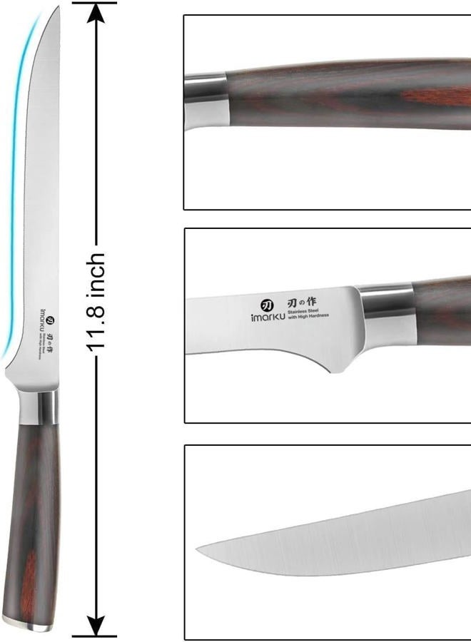 imarku Boning Knife, German High Carbon Stainless Steel Professional Grade Boning Fillet Knife, 6-Inch Professional Boning knife, Pakkawood Handle for Meat and Poultry - Image 4