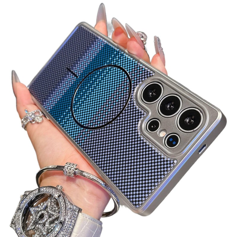 غطاء MagSafe | مقاوم للصدمات لـ Samsung Galaxy S24 Ultra | Silver | TPU | حماية من السقوط | مغناطيس قوي - Image 3