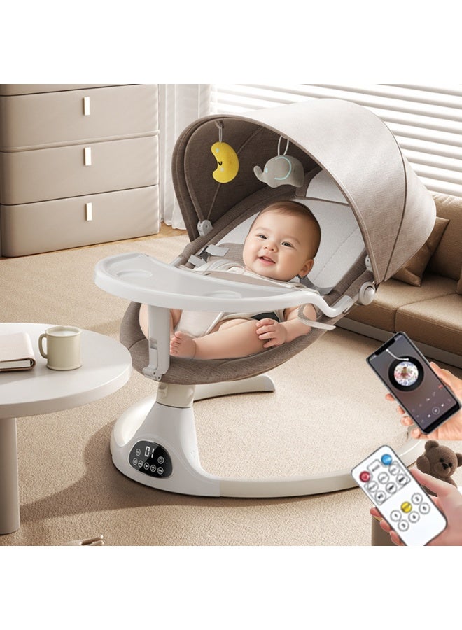 TDOO Baby Swing Infant Swing with Remote Control, Portable Electric Toddler Baby Rocker with Preset Melodies and Bluetooth for 0-6 Months Max 20 Lbs - Image 1