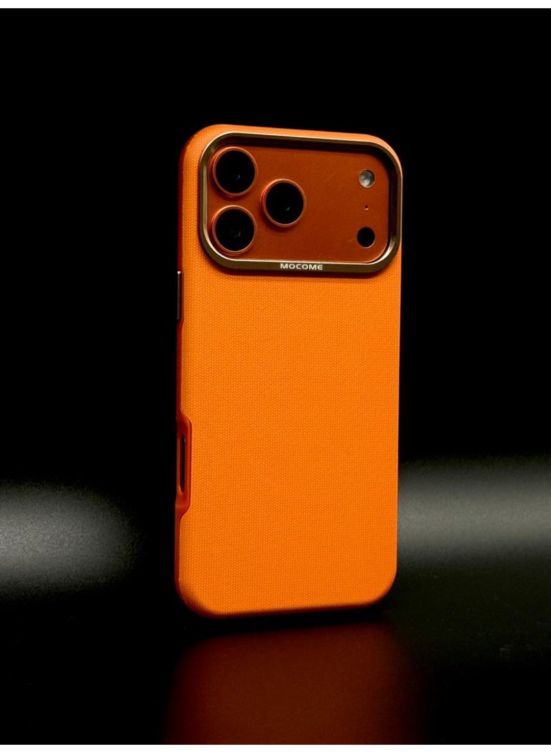 MOCOME Luxury Fabric Texture Case for iPhone 17 Pro Max – Metallic Camera Lens Protection, Ultra-Slim Shockproof Back Cover - Image 1