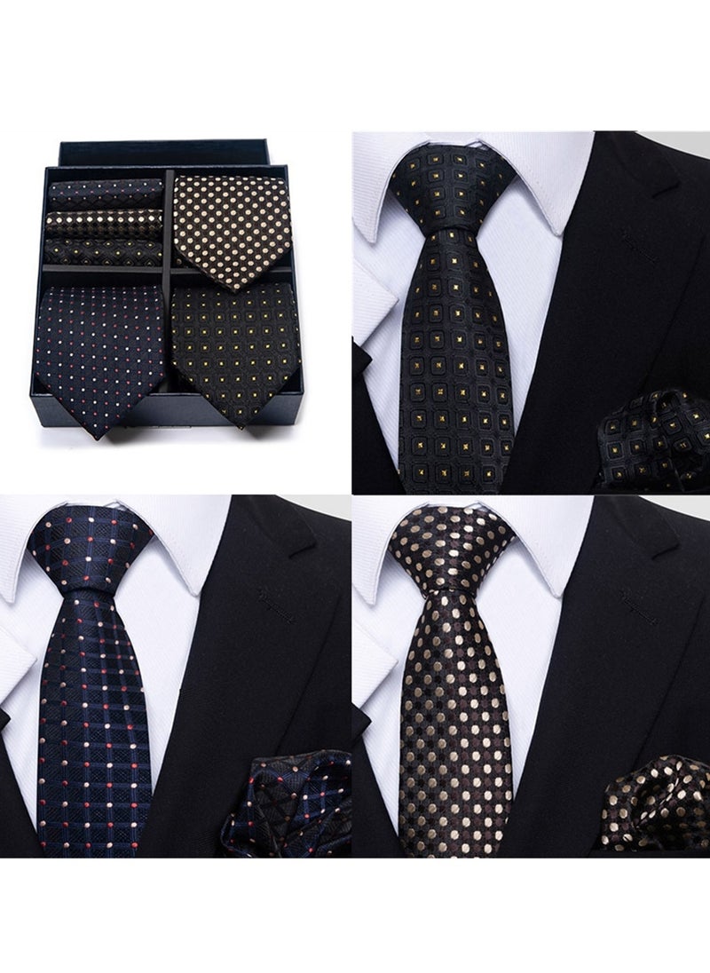 Generic 6pcs men's gift box set 3 ties 3 chest scarves fashion business tie square scarf set  - Image 2