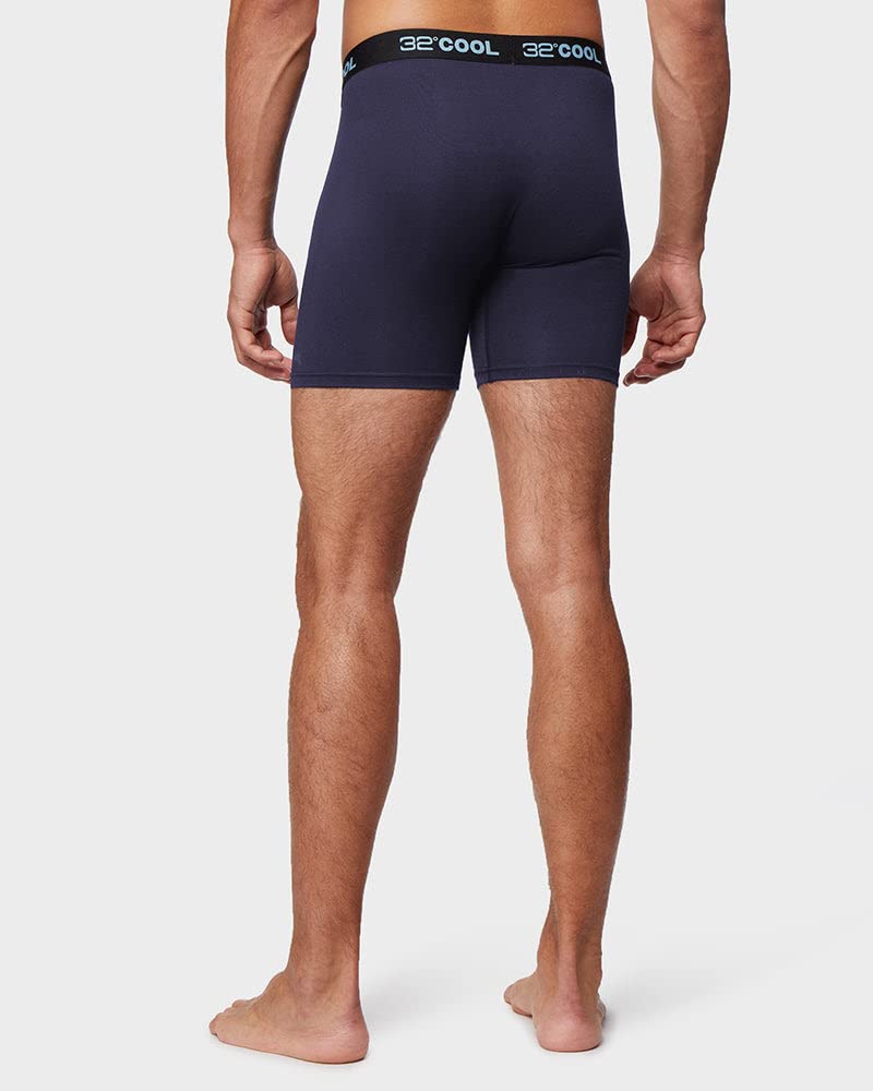 32 Degrees COOL Mens 4-PACK Quick Dry Performance Boxer Brief With Comfort Elastic Waistband, 2 Black/2 Navy, Medium - Image 5