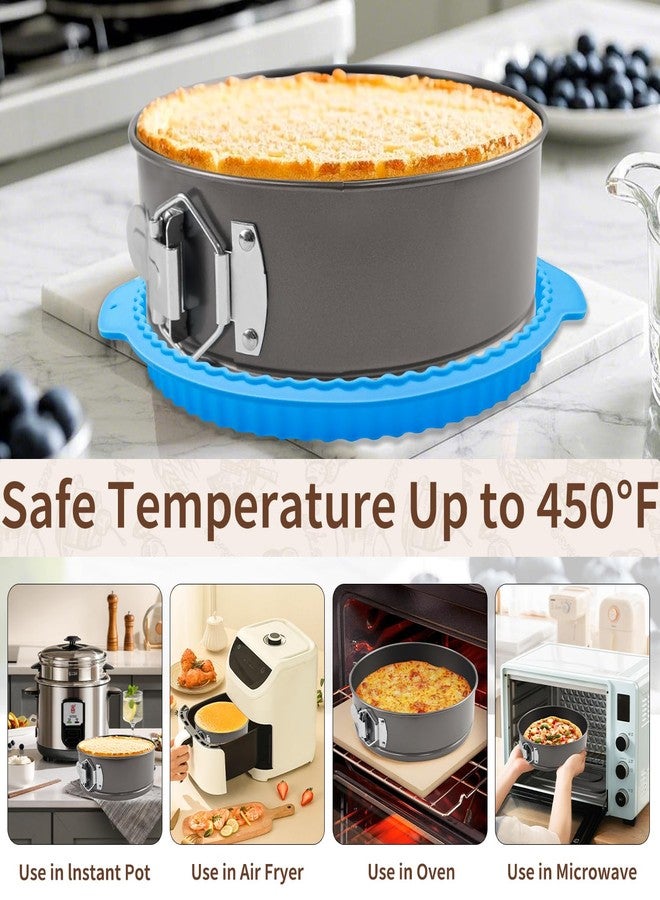 SECALIFE 4, 7, 9, 10 Inches Springform Cake Pan Set, Spring Form Pans for Cheesecake, Nonstick Round Baking Pan Set with Silicone Protector, Parchment Paper, Icing Scrapers - Image 4