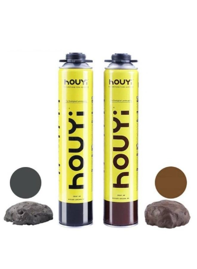 Houya Polyurethane Foam Adhesive For Ecological Landscaping Nature Stone Color/Wood Color - 900g - Image 1