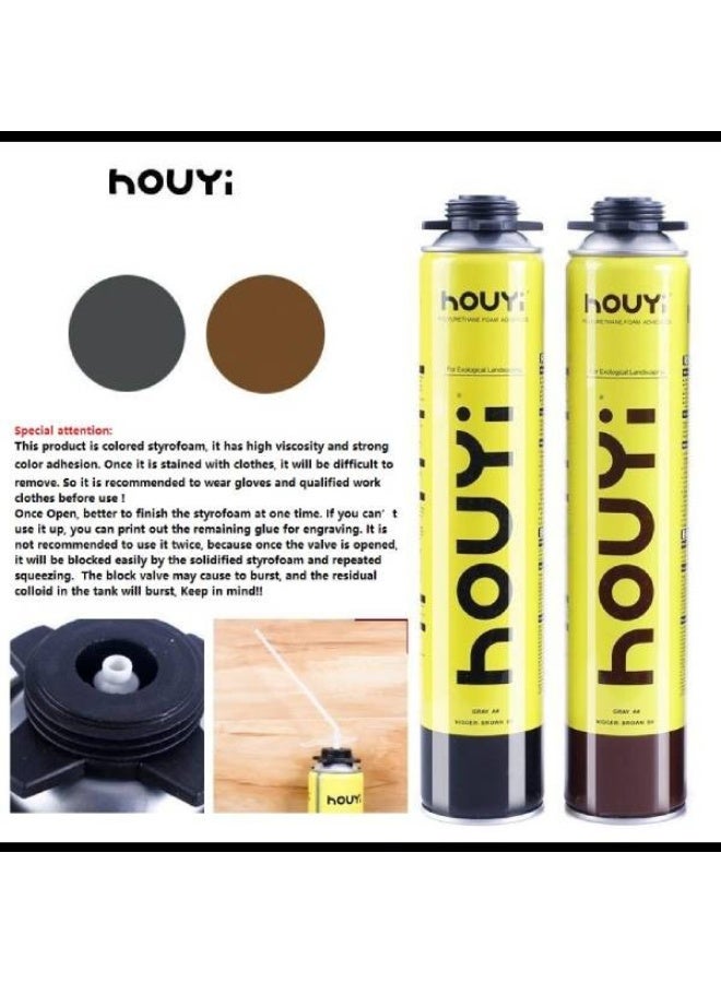 Houya Polyurethane Foam Adhesive For Ecological Landscaping Nature Stone Color/Wood Color - 900g - Image 4