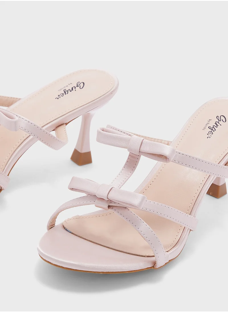 Ginger Multi Strap Bow Heel Sandal