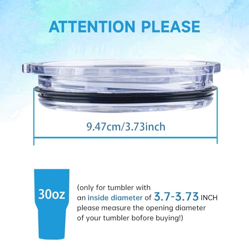 FristChoice 30oz Tumbler Replacement Lids 2 Pack,Fit of Inner Diameter 3.7 to 3.73 INCH Tumbler Cup,Spill Proof Splash Resistant Tumbler Lids Silicone Sliding Covers BPA-free. - Image 2