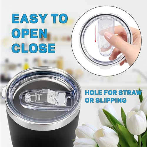 FristChoice 30oz Tumbler Replacement Lids 2 Pack,Fit of Inner Diameter 3.7 to 3.73 INCH Tumbler Cup,Spill Proof Splash Resistant Tumbler Lids Silicone Sliding Covers BPA-free. - Image 4