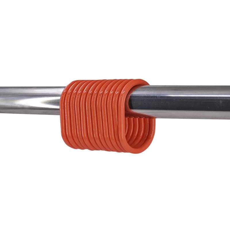 KidsCity.in Shower Curtain Rings, Plastic Rust-Proof, Unbreakable, Slides Easily on Bath Drape Rod, Curtain Liner, 36 C Shape Hooks - (JS160913) Orange  - Image 3
