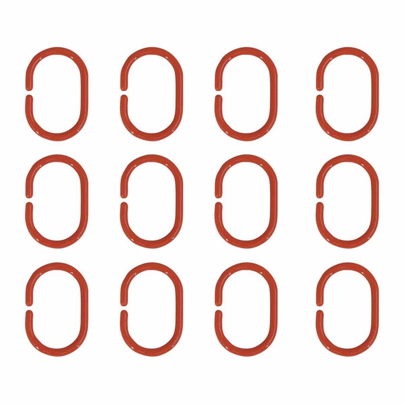 KidsCity.in Shower Curtain Rings, Plastic Rust-Proof, Unbreakable, Slides Easily on Bath Drape Rod, Curtain Liner, 36 C Shape Hooks - (JS160913) Orange  - Image 4