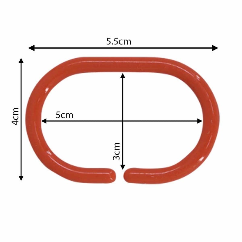 KidsCity.in Shower Curtain Rings, Plastic Rust-Proof, Unbreakable, Slides Easily on Bath Drape Rod, Curtain Liner, 36 C Shape Hooks - (JS160913) Orange  - Image 5