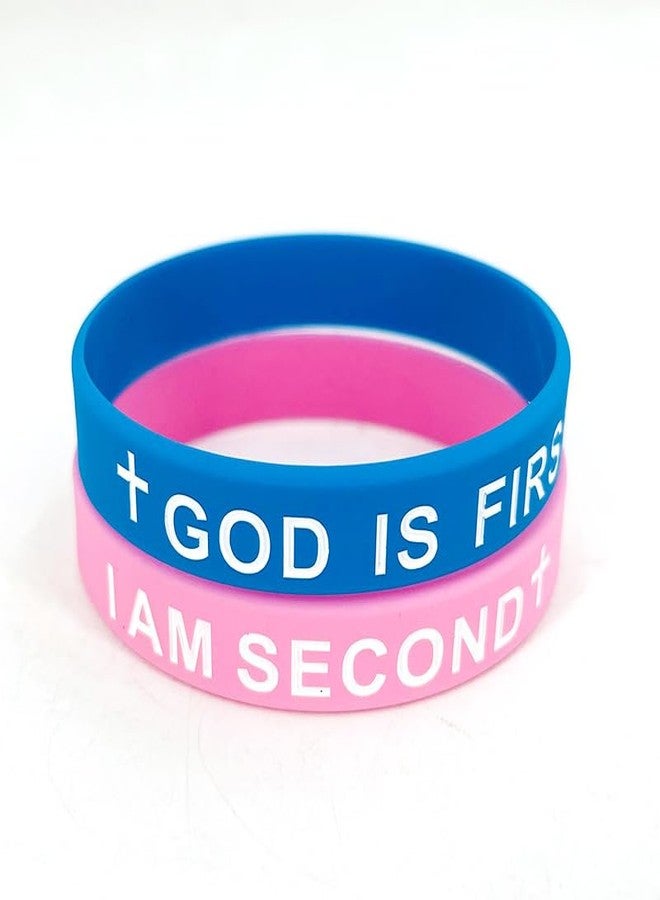 KZL GOD IS FIRST IM SECOND Inspirational Bracelets Christian Faith Rubber Bracelets for Women Men Engraved Bible Verses Cross Silicone Wristband Religious Jewelry Gifts -Set 1 - Image 2